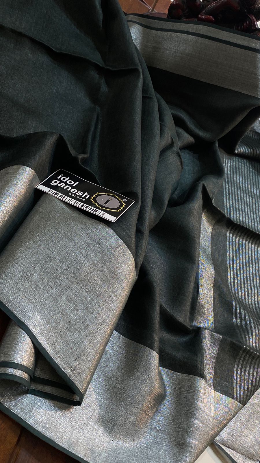 IG6856 pure handloom lenine/lenine saree 