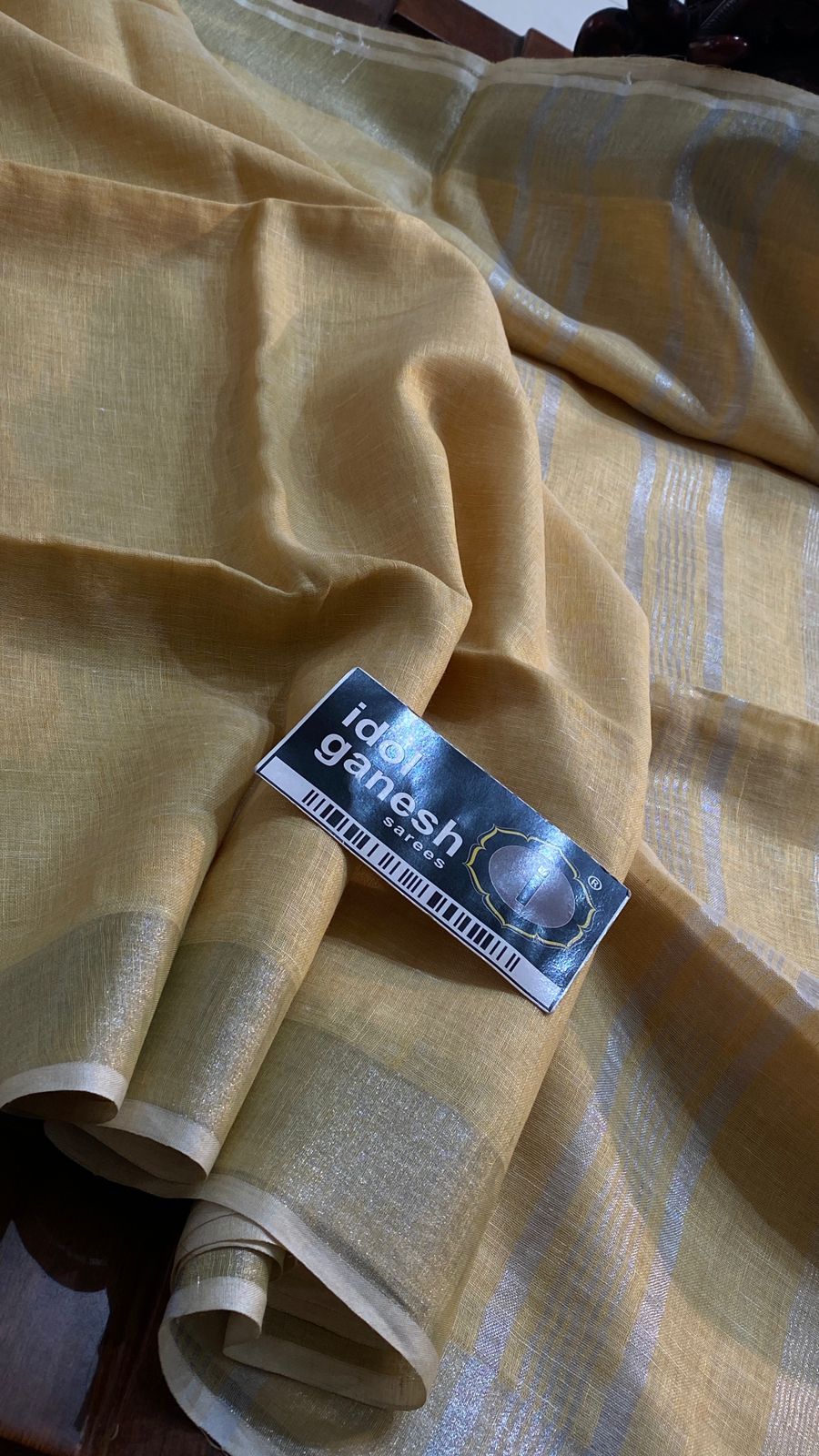 IG6859: pure handloom lenine/lenine saree IG6859: pure handloom lenine/lenine saree