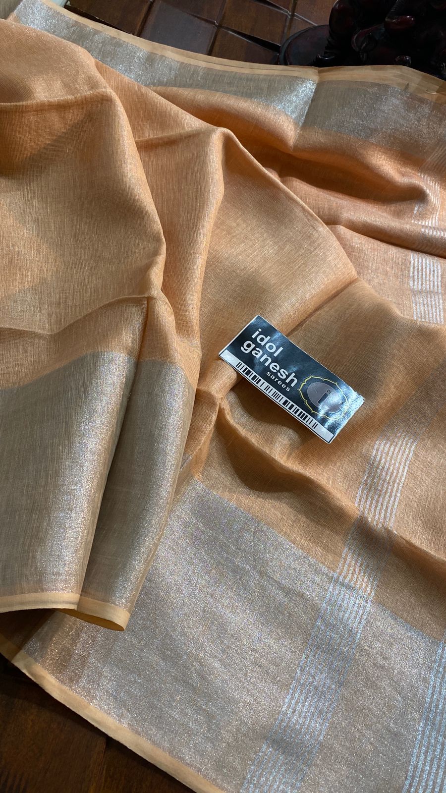 IG6865 pure handloom tissue /lenine saree IG6865 pure handloom tissue /lenine saree