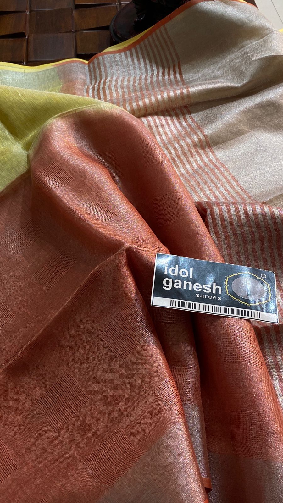 IG6870 pure handloom tissue /lenine saree IG6870 pure handloom tissue /lenine saree