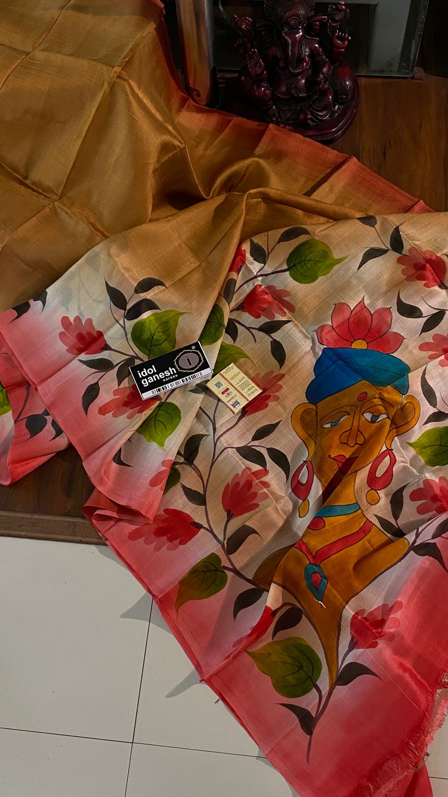 IG6957 pure handloom pure silk along with real hand brush IG6957 pure handloom pure silk along with real hand brush