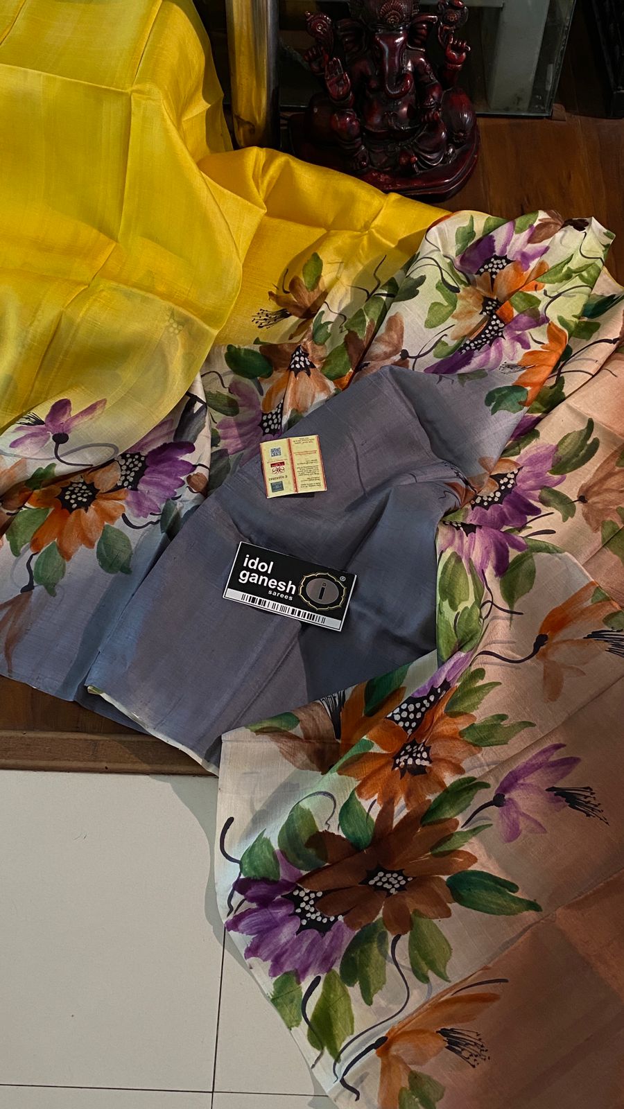 IG6957 pure handloom pure silk along with real hand brush IG6957 pure handloom pure silk along with real hand brush