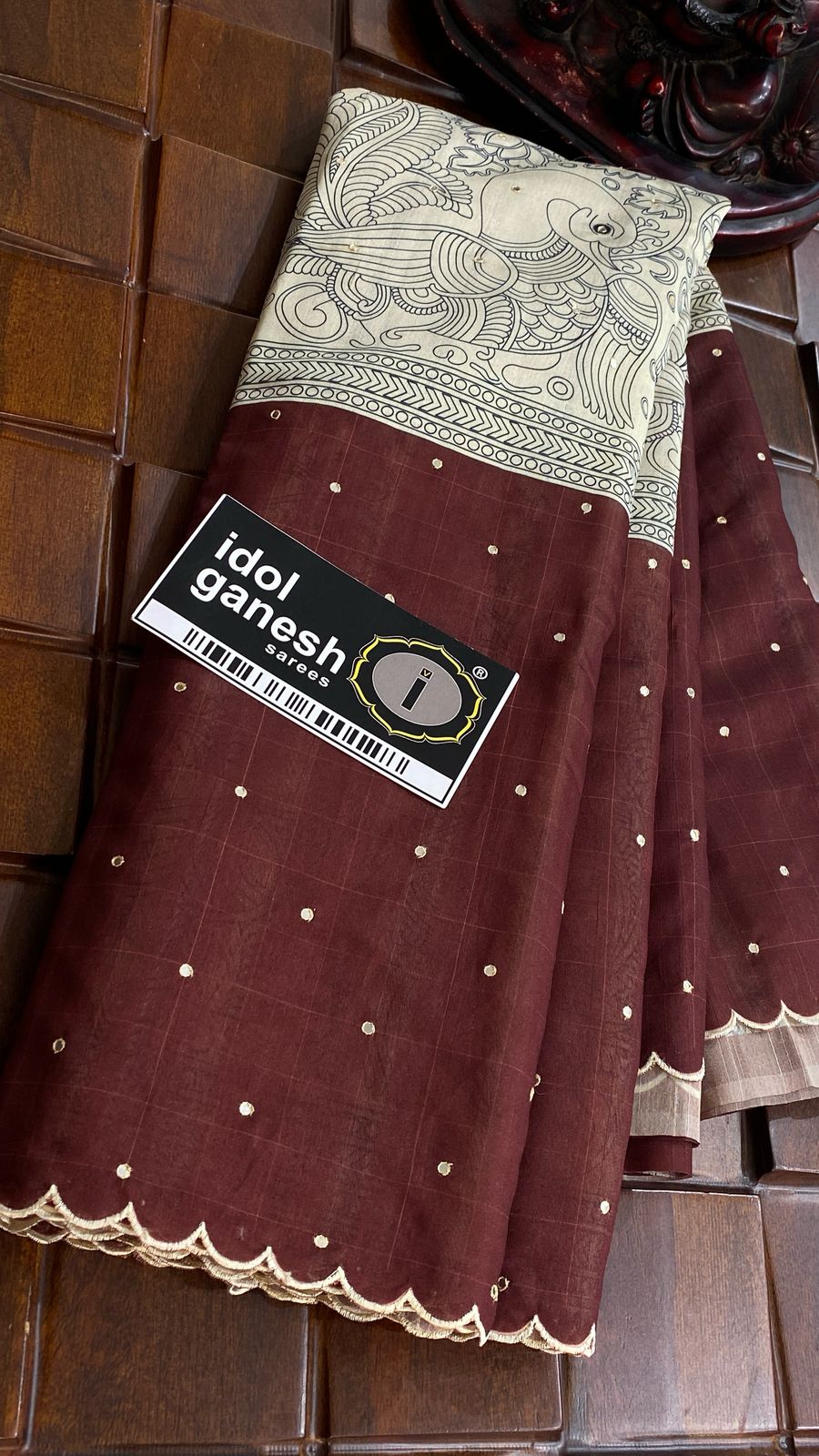IG7057:lite weight tusser checks mirror work 3185/- IG7057:lite weight tusser checks mirror work 3185/-