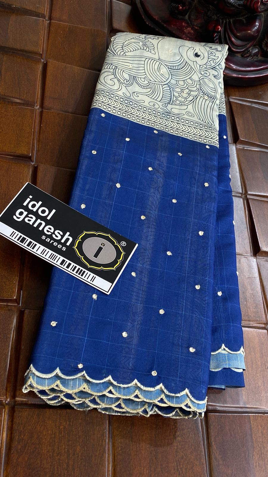 IG7057:lite weight tusser checks mirror work 3185/- IG7057:lite weight tusser checks mirror work 3185/-
