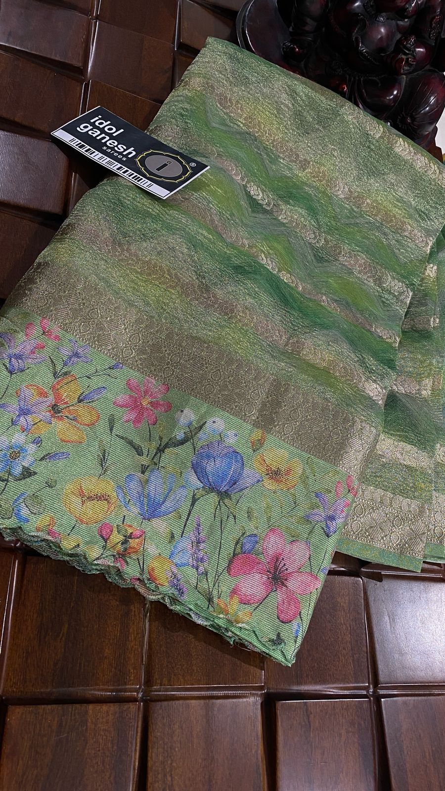 IG7178pure Tissu crush jari weaving pattu border 