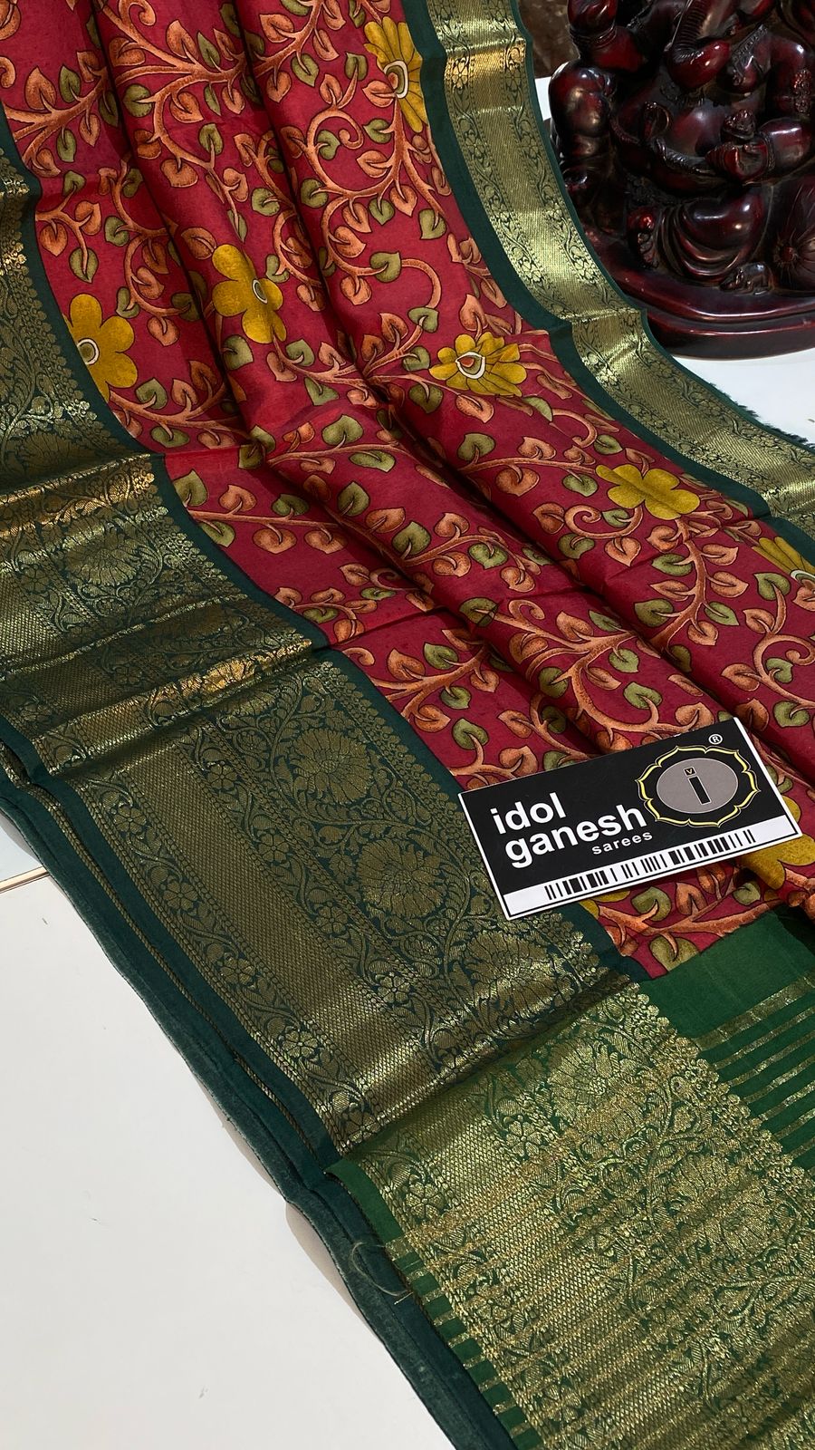 IG7213: lite weight pure munga crape kanchi weaving border  