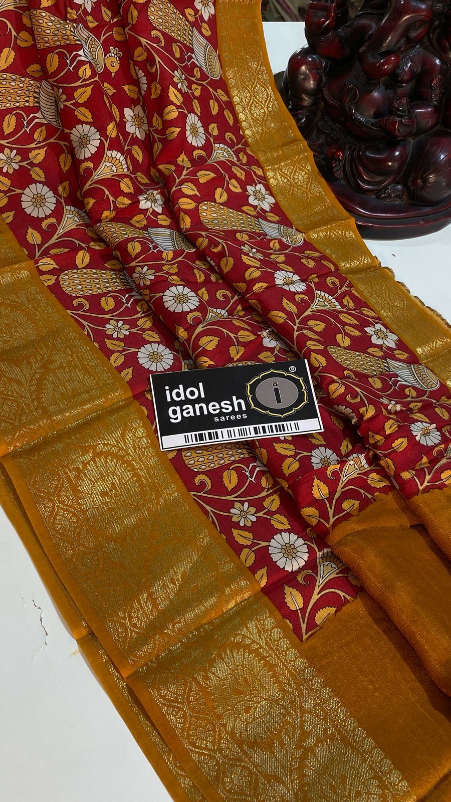IG7213: lite weight pure munga crape kanchi weaving border  