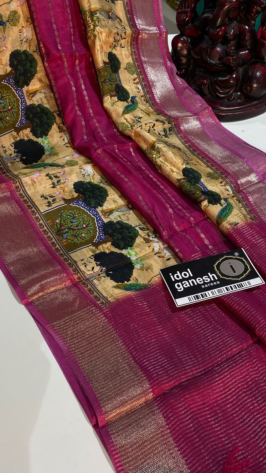 IG7271 pure crape Mangalagiri border IG7271 pure crape Mangalagiri border
