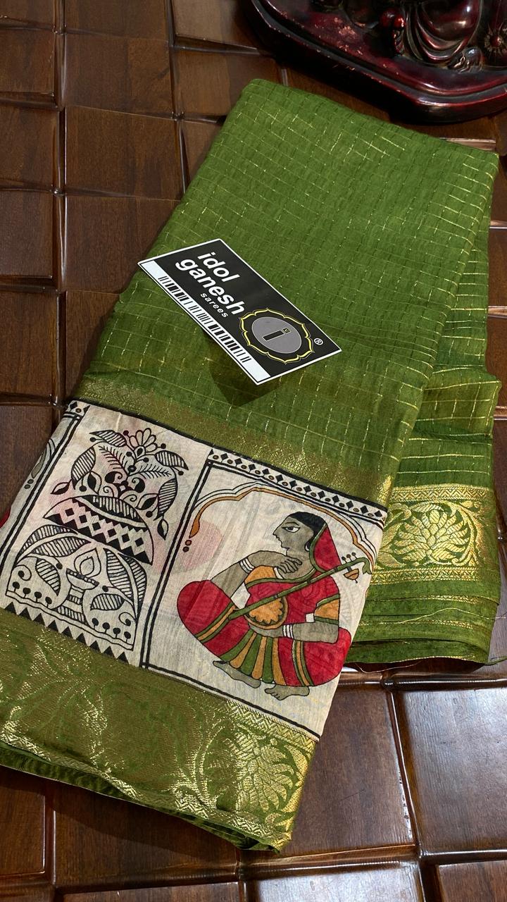 IG7312: lite weight Mangalagiri tusser jari weaving  