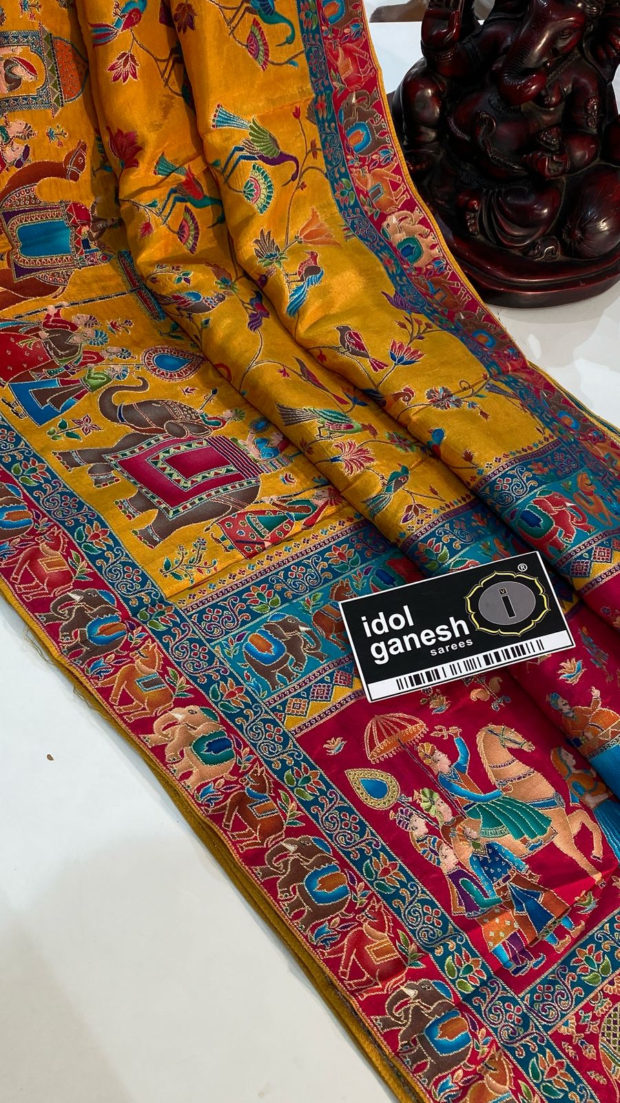 IG7329lite weight pure munga crape Kashmiri weaving IG7329lite weight pure munga crape Kashmiri weaving