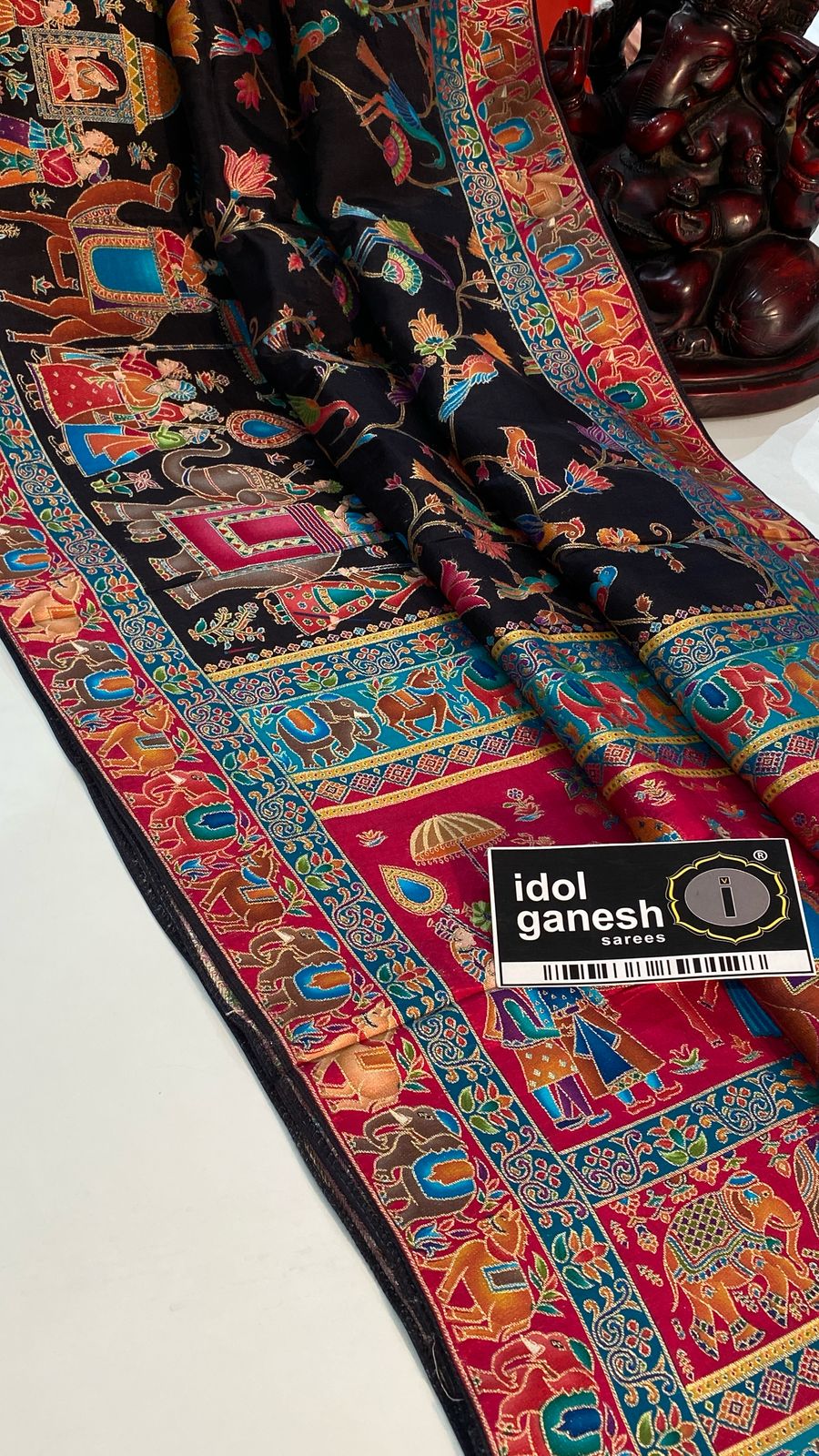 IG7329lite weight pure munga crape Kashmiri weaving IG7329lite weight pure munga crape Kashmiri weaving
