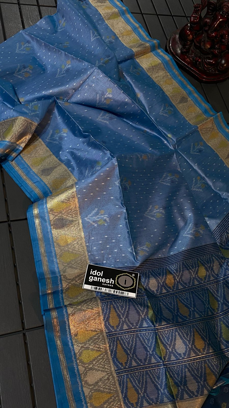 IG7346lite weight fine tusser ikkat weaving sarees 