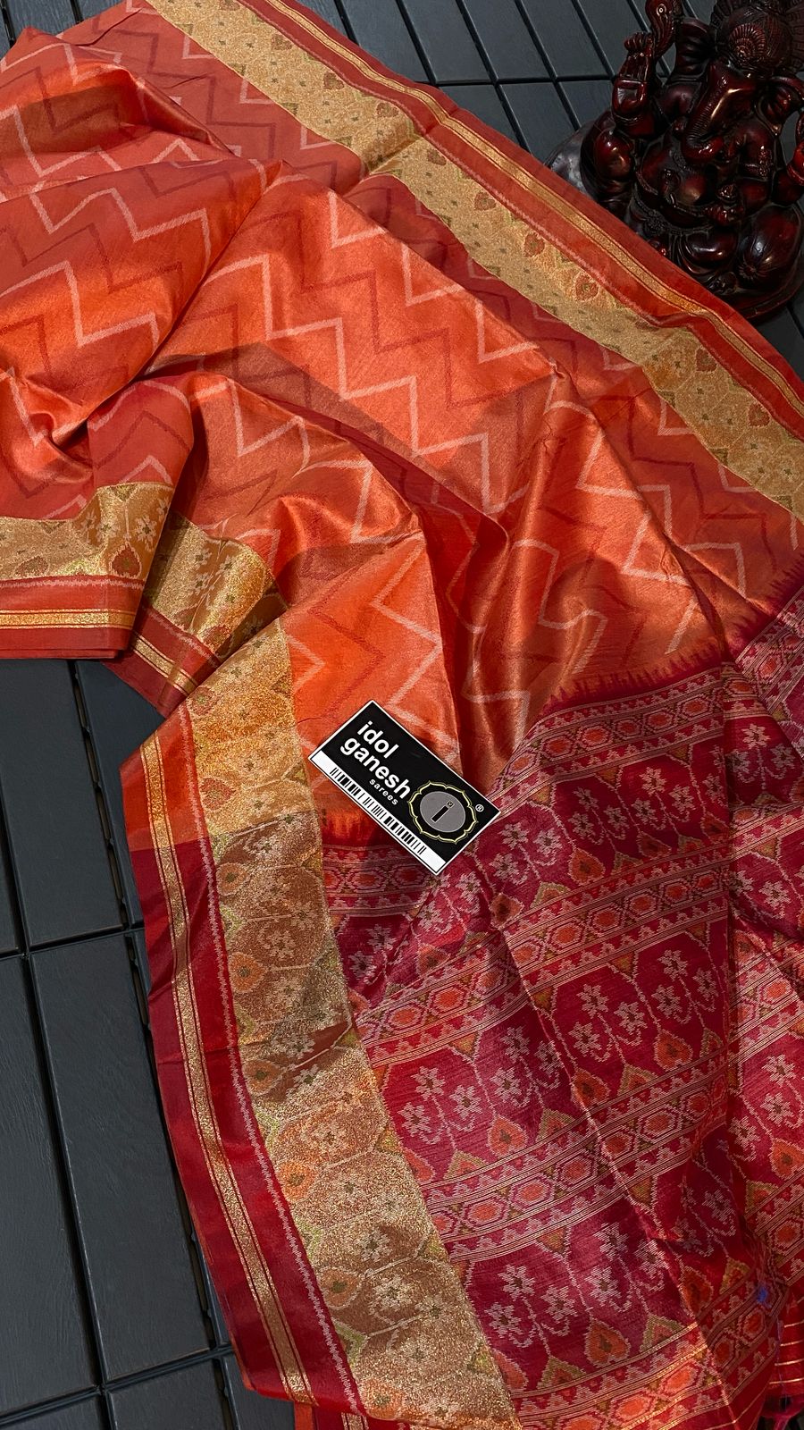 IG7350:lite weight fine tusser ikkat weaving sarees  
