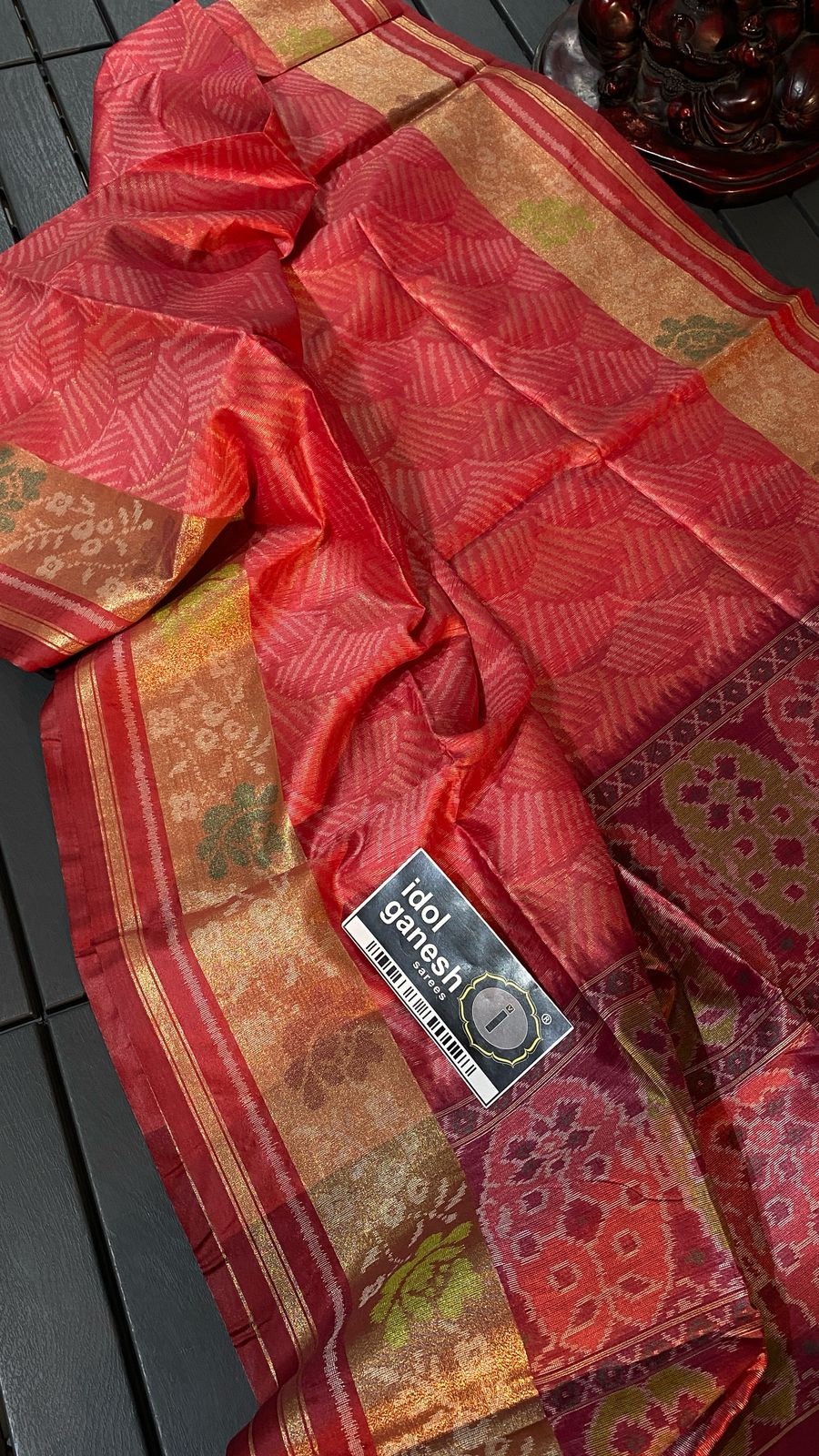 IG7351:lite weight fine tusser ikkat weaving sarees IG7351:lite weight fine tusser ikkat weaving sarees
