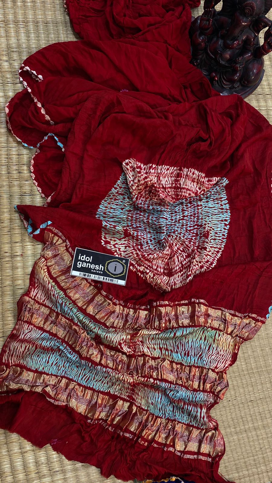 IG7415pure gazzi silk jari lakdi patta pallu  