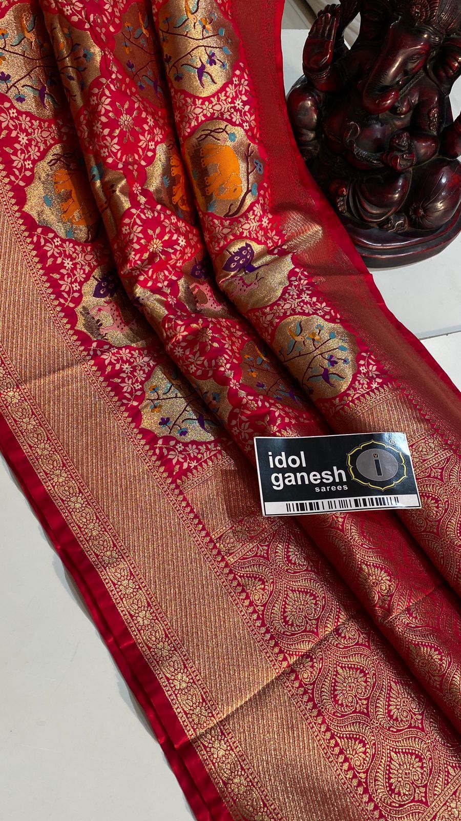 IG7466: lite weight pure   banarasi kathan sarees   