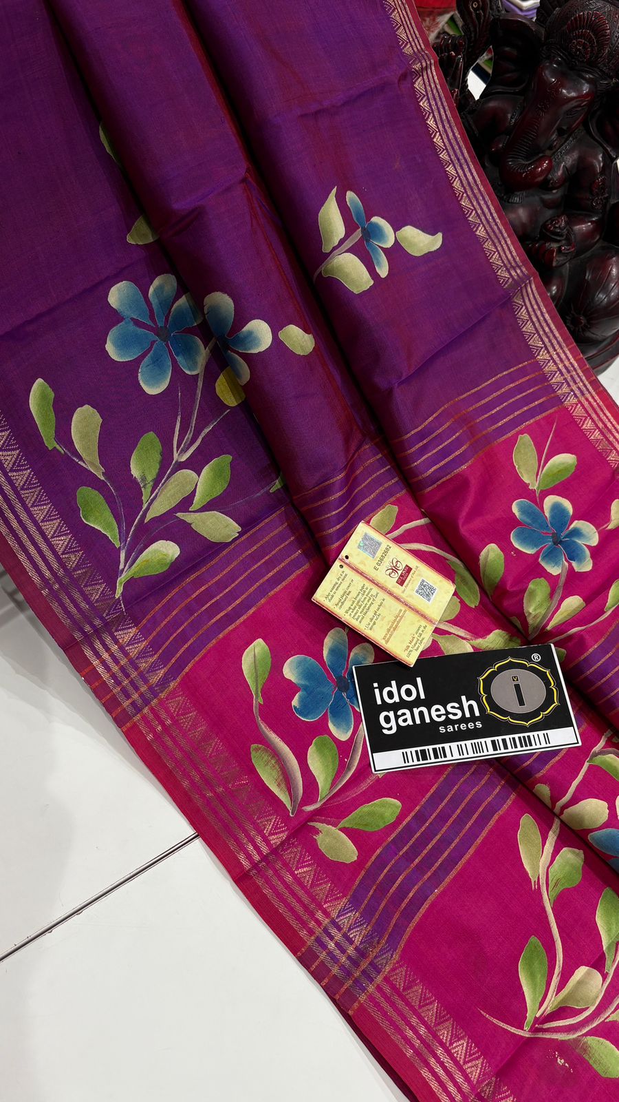 IG7547:pure handloom kathan pattu weaving border 