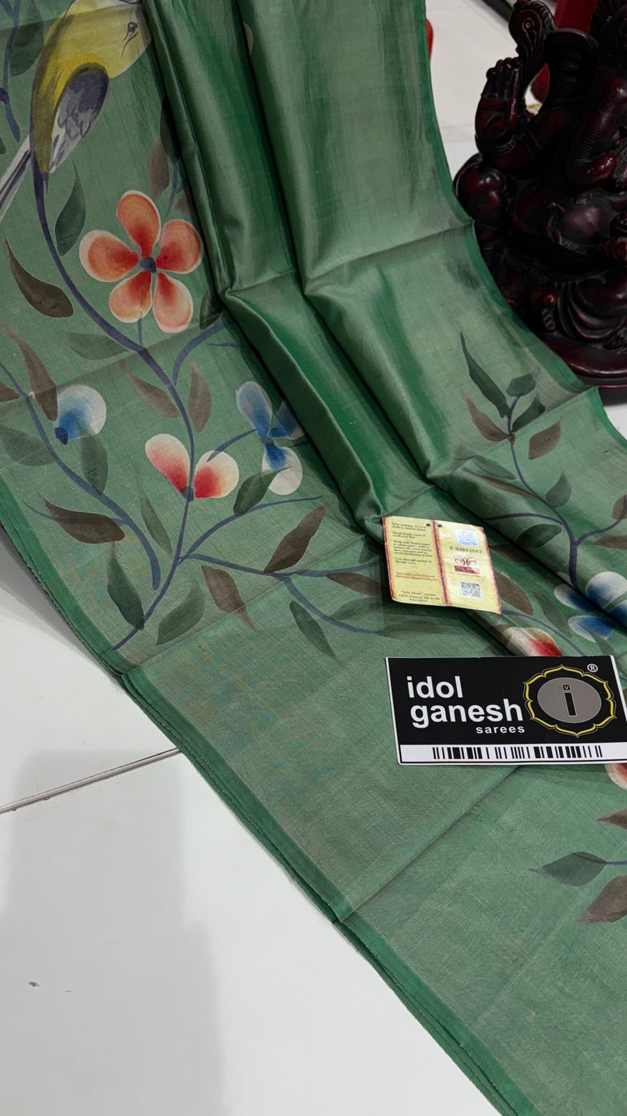 IG7549pure handloom kathan pattu/pattu border less 