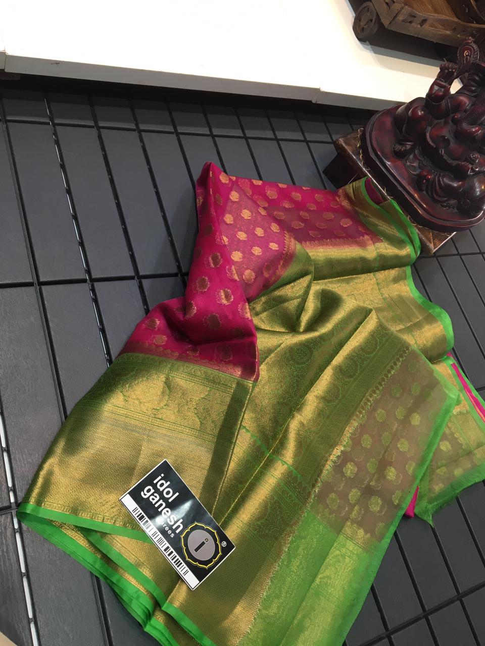 IG764 Lite wight Kanchi kora sarees