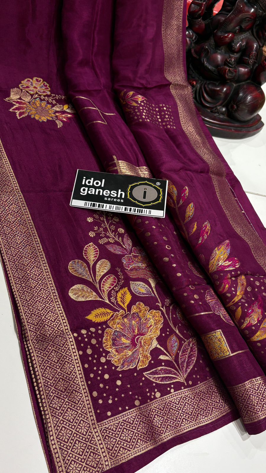 IG7694  lite weight pure munge silk pattu 