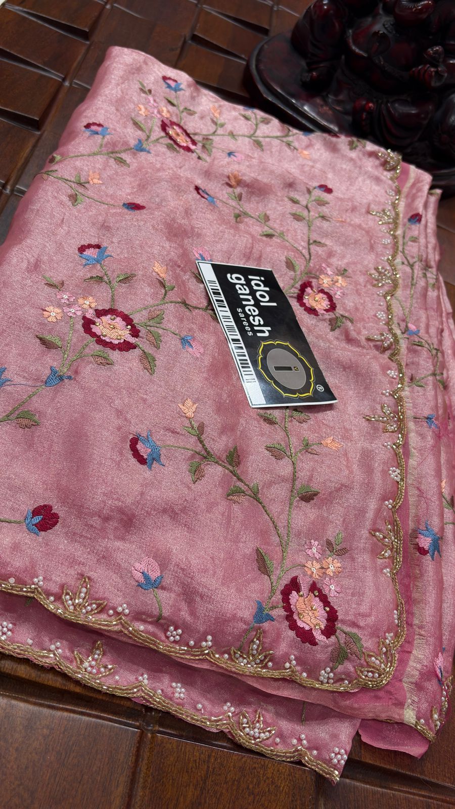 IG7729:lite weight pure velvet chiffon sarees  