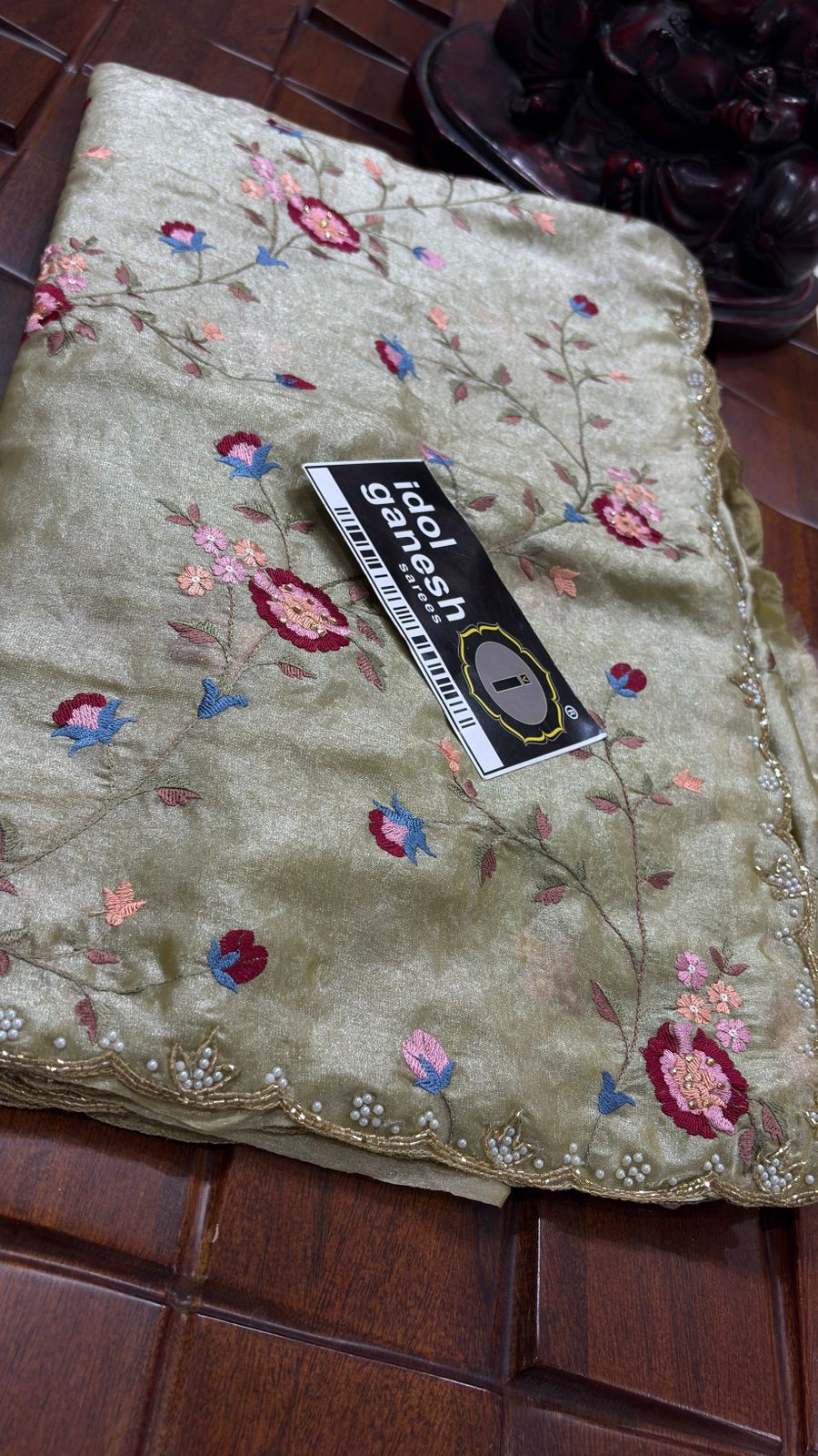 IG7729:lite weight pure velvet chiffon sarees  