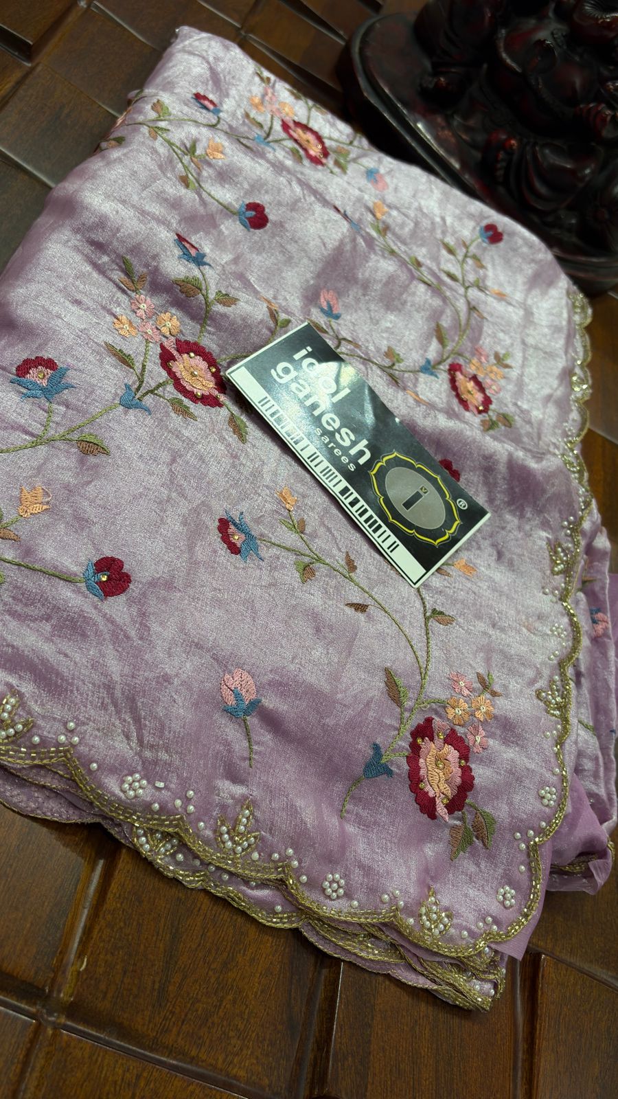 IG7729:lite weight pure velvet chiffon sarees  