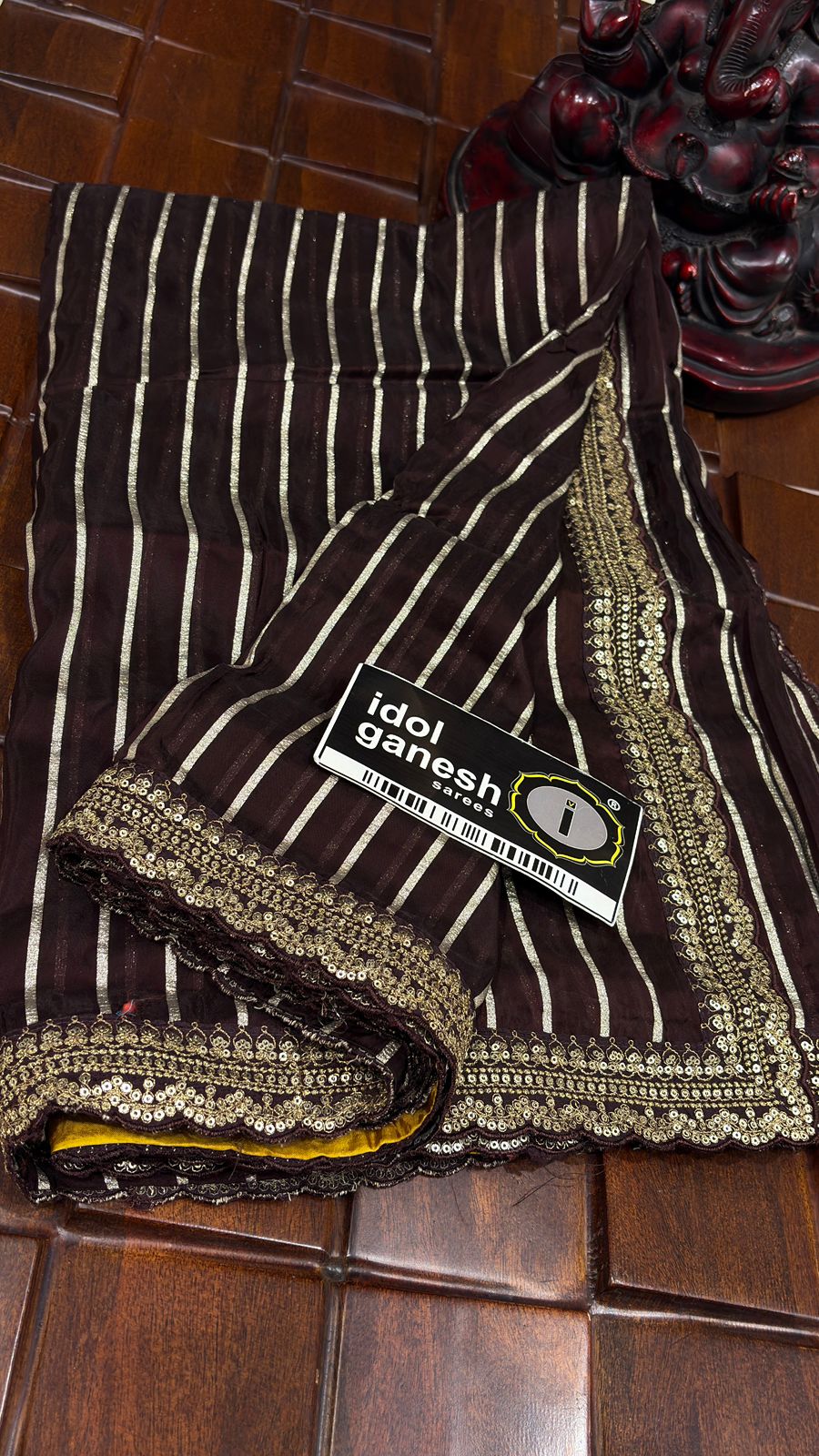 IG7743:lite weight pure HO crape jari weaving 4200/- IG7743:lite weight pure HO crape jari weaving 4200/-