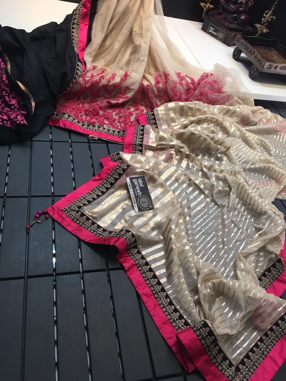 IG875 Beautiful designer half georgette IG875 Beautiful designer half georgette